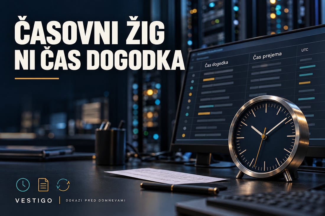 Monitor z več časovnimi zapisi in analogna ura v strežniškem okolju.