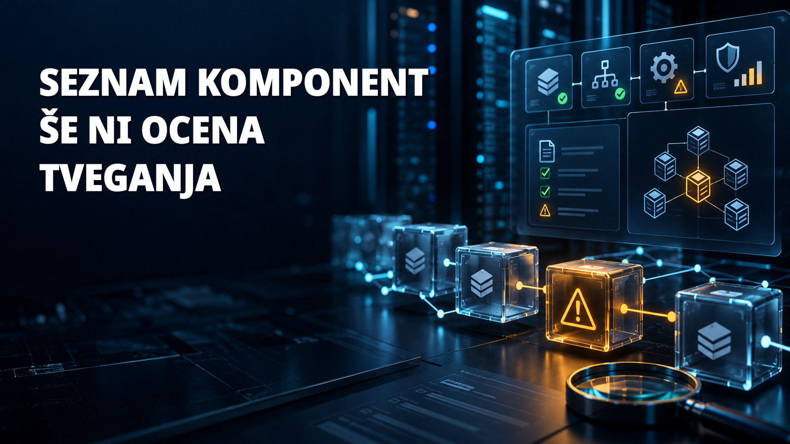 Vizualna ponazoritev programske dobavne verige, ranljive komponente ter preverjanja njene izpostavljenosti.