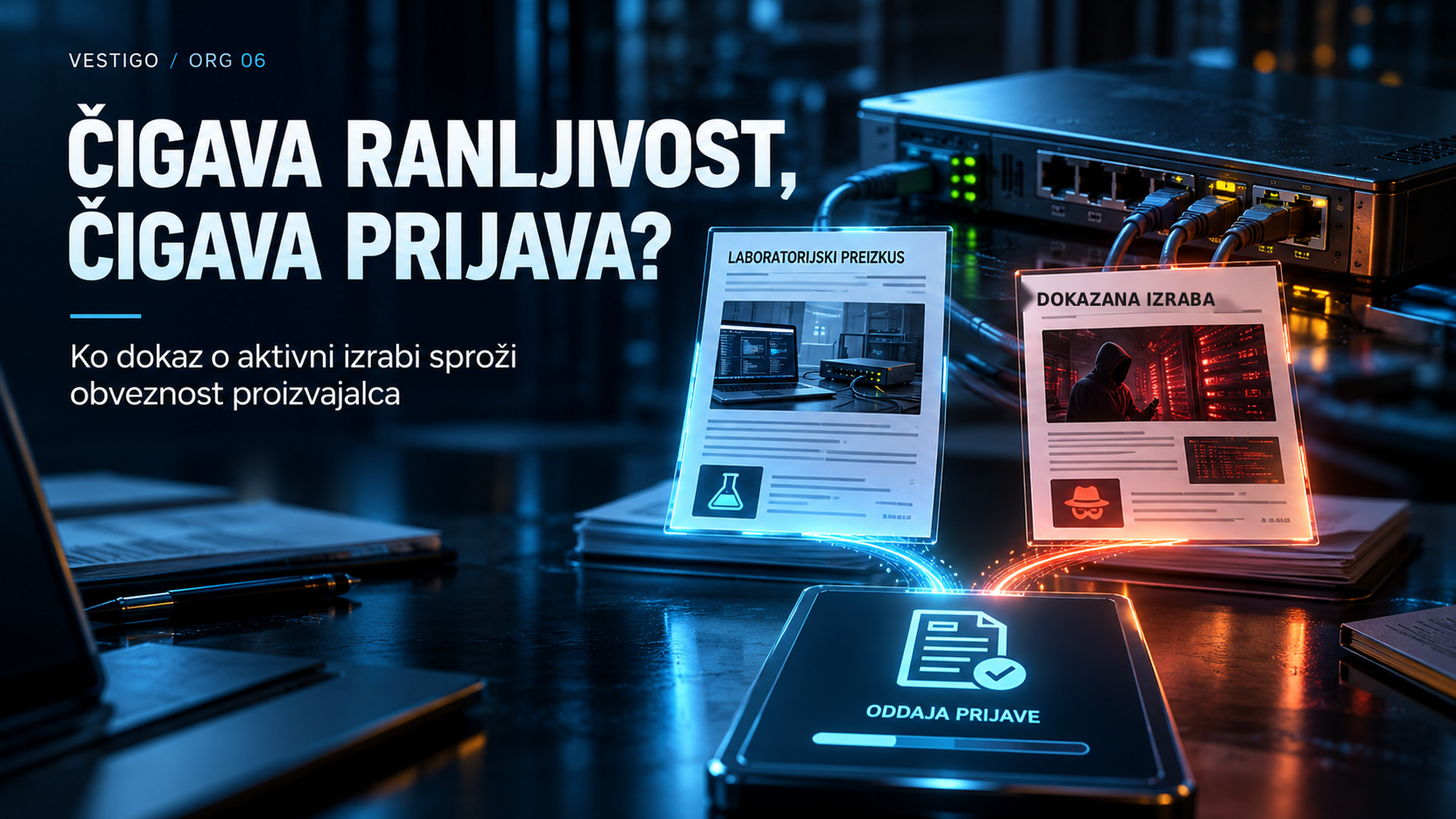 Čigava ranljivost, čigava prijava? Razlika med dovoljenim laboratorijskim preizkusom in dokazano aktivno izrabo ter odgovornost proizvajalca za poročanje po CRA.