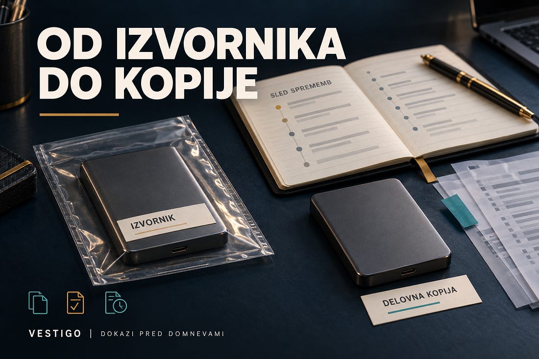 Digitalni nosilci z oznakama Izvirnik in Delovna kopija ter dokumentirana sled sprememb.