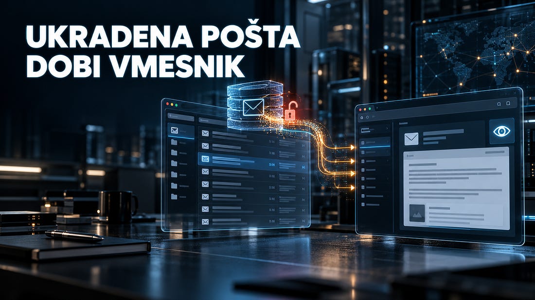 Spletni vmesnik za pregled elektronske pošte v temnem strežniškem okolju.